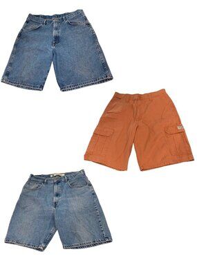 Vintage 90s Mens Shorts Lot size 34 Jeans Cargo Utility Workwear Grunge Wrangler